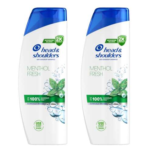 Șampon anti-mătreață Head & Shoulders Menthol Fresh, pachet de 2, 400 ml fiecare