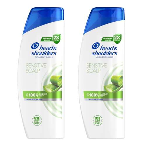 Head & Shoulders Sensitive Scalp Anti-Schuppen Shampoo, 2er Pack, 400ml Flaschen, klinisch erwiesen, 100% schuppenfrei
