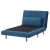 Billy Kék Bársony Kinyitható Fotel chaise lounge pozícióban