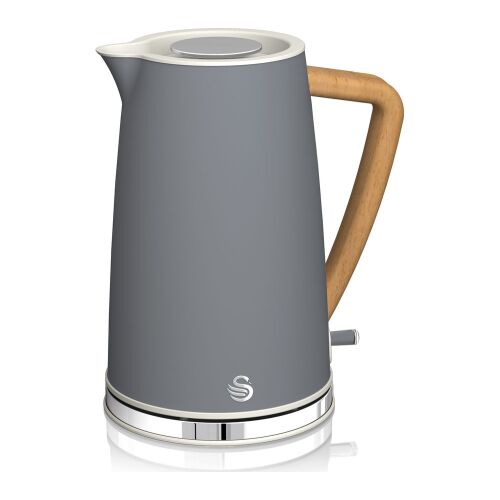 Swan Nordic Szürke Vízforraló - 1.7L Elektromos Vízforraló Fa Fogantyúval