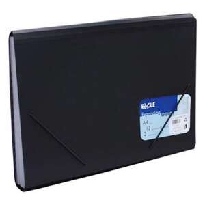 Czarny rozkładany segregator Eagle z 12 przegródkami - Folder harmonijki