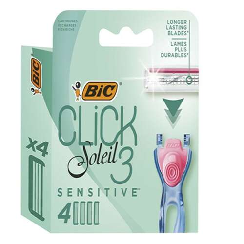 BIC Soleil Click3 Sensitive Női Borotvafejek - 4 db 110592536 - Szőrtelenítés és borotválkozás