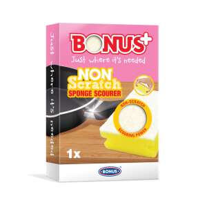 Bonus+ Špongia na umývanie bez škrabancov, žltá špongia s bielym drhnúcim povrchom, na čistenie hrncov a panvíc, čistenie kuchyne - Špongie na riad