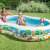 Paradise Lagoon Inflatable Family Pool with kids, summer fun, 262x160x46 cm