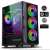 Carcasă computer Spirit of Gamer Rogue VII RGB, negru cu panou lateral din sticlă călită, ventilatoare RGB, suport placă de bază ATX, compatibilă cu diverse sisteme de iluminare a plăcii de bază