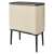 Brabantia Bo Touch 3 x 11 Liter Touch-Deckel Mülleimer - Beige, beige Mülleimer mit schwarzem Deckel und Beinen, Vorderansicht
