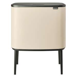 Kanta za smeće Brabantia Bo Touch, 3x11 l, Glatko i tiho otvaranje, Veliki otvor, Bež