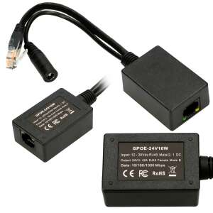 ExtraLink EX.14688 PoE Injector, schwarz, 10/100/1000 Mbps, 48V, RJ45, DC-Buchse, Collage - Extralink
