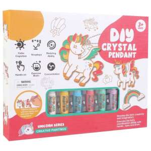 Set de artizanat DIY Crystal Pendant Unicorn Series Creative Paintings, creează-ți propriul pandantiv cu unicorn cu vopsea de cristal, include 6 pandantive, 6 vopsele, 6 lanțuri, mărgele și un instrument de creare a pandantivelor - Jocuri de creat bijuterii