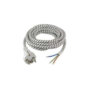 Commel 0333 2 méteres fekete-fehér hálózati tápkábel európai dugóval - Commel