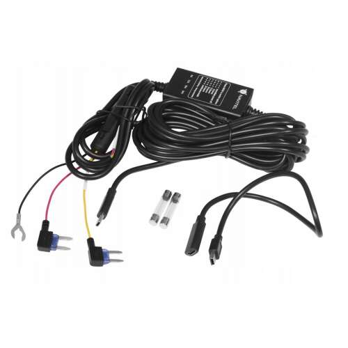 Navitel Smart Box Max autós töltő, dash kamerákhoz, USB-C és mini USB adapterekkel, 4,5m kábellel, 2A biztosítékkal