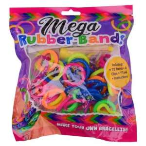 Sada na výrobu náramkov Mega Rubber Bands, obsahuje 72 farebných gumičiek, 4 spony, nástroj a návod - Hračky na výrobu šperkov