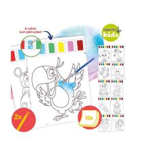 Sada na maľovanie vodou Topwrite Kids s 10 obrázkami, 6 farbami a 2 štetcami - Knihy