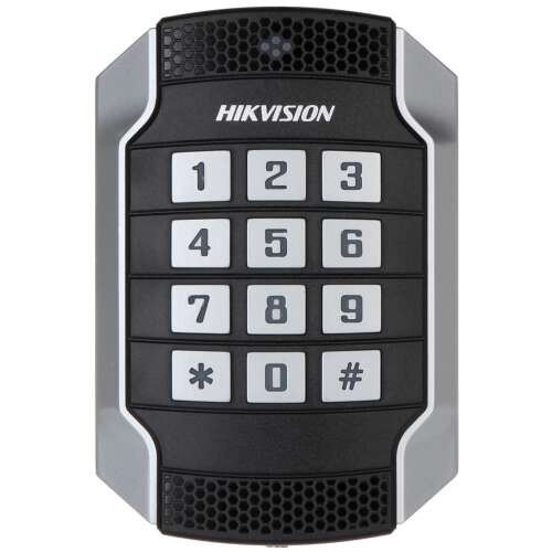 Cititor de carduri RFID Hikvision DS-K1104MK și tastatură, vedere din față