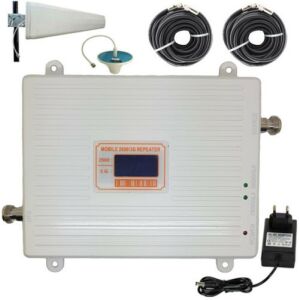 iUni KW17G-GW GSM 4G/3G Signal Booster Kit with antennas and cables - Signal Booster