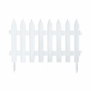 White plastic decorative garden fence, 3.2 meters long - Garden Edging