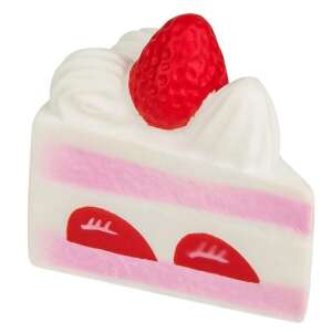 South Perfect Decor Strawberry Cake Slice Squishy Toy, 8 x 5 x 8 cm - Stress ball