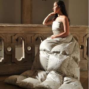 Billerbeck Andersen Exclusive Eiderdown Duvet, Spring/Autumn, 200x220 cm, Black with Silver Jacquard Design - Duvet