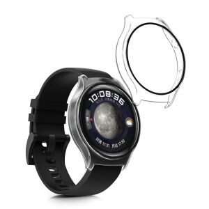 Zestaw 2 etui Kwmobile ze szkłem ochronnym do zegarka Huawei Watch 4, przezroczysty, plastikowy, 61909.02