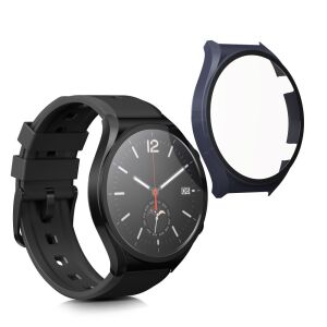Kwmobile черен и тъмносин защитен калъф със защитно стъкло за Xiaomi Watch S1 - Смарт устройство