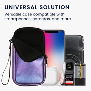 Универсален калъф за телефон Kwmobile XXL лилав неопрен със смартфон, камера и аксесоари - Технически статии и електроника