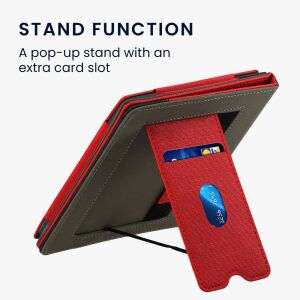 Kwmobile Onyx Boox Leaf 2 červeno-čierny obal s funkciou stojana a slotom na kartu - Počítače a doplnky