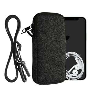 Husa universală pentru telefon Kwmobile XXL 7 inch gri neopren cu curea și accesorii - Huse telefon