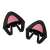 Kwmobile cat ear headphone covers, black and pink silicone, set of 2