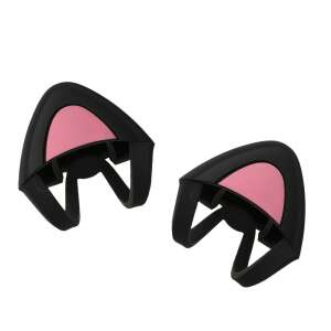 Kwmobile cat ear headphone covers, black and pink silicone, set of 2 - Headset Accessory