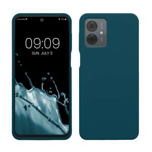 Etui Kwmobile do telefonu Motorola Moto G14, ciemnozielony silikon, widok z przodu i tyłu - Kwmobile Kontakty telefoniczne