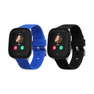 Kwmobile 2-Pack S Size Straps for Xplora X6 Play, Black/Dark Blue, Silicone, KWM000024UB001C