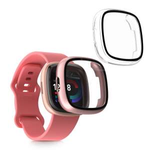 Kwmobile Fitbit Versa 4 / Sense 2 Case, Transparent/Pink, 2 Pack - Kwmobile Smart watch case