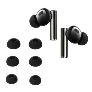 Kwmobile replacement ear tips for Xiaomi Realme Buds Air 5 Pro, black, silicone, 3 sizes, set of 6 - Headset Accessory