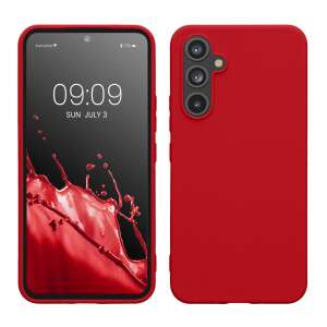 kwmobile Червен Силиконов Калъф за Samsung Galaxy A54 5G - Изглед отпред и отзад - Телефонни контакти