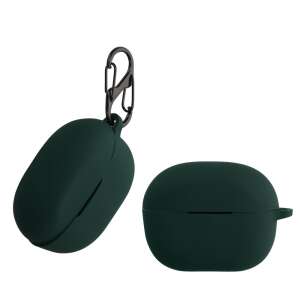 kwmobile silicone case for Anker Soundcore P3i earbuds, dark green, with carabiner - Headset Accessory