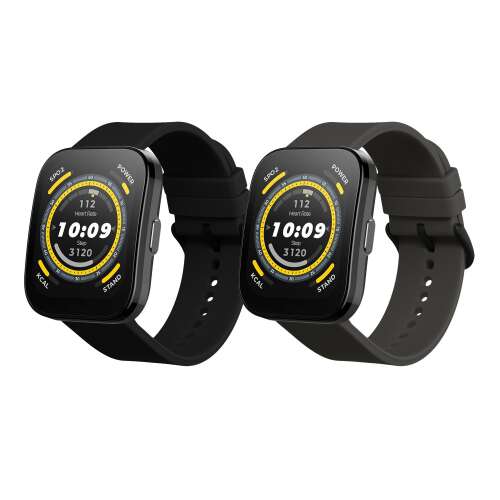 2 db Kwmobile pánt készlet Amazfit Bip 5/GTR 4-hez, fekete/szürke, szilikon, KWM000024YT002C