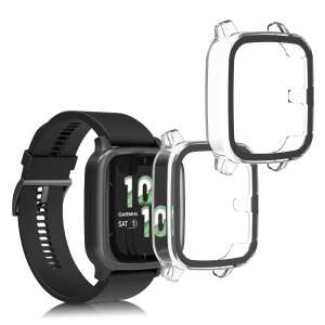 2 pack Kwmobile tempered glass screen protector case for Garmin Venu Sq 2 Music smartwatch, transparent, plastic - Smart device
