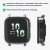 Kwmobile Garmin Venu Sq 2 Music smartwatch case, transparent and black, with tempered glass screen protector, showing side view and close-up of buttons