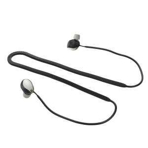 Kwmobile neck strap for Sony WF-1000XM5 wireless earbuds, black silicone - Headset Accessory