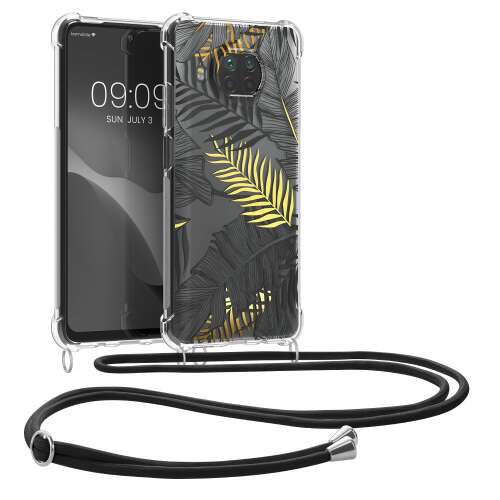 Kwmobile telefontok lánccal Xiaomi Mi 10T Lite-hoz, többszínű szilikon tok trópusi levél mintával