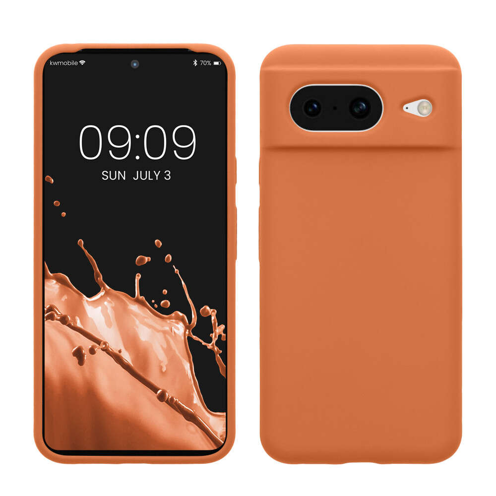 Kwmobile Case for Google Pixel 8, Orange, Silicone, KWM0000208F016C