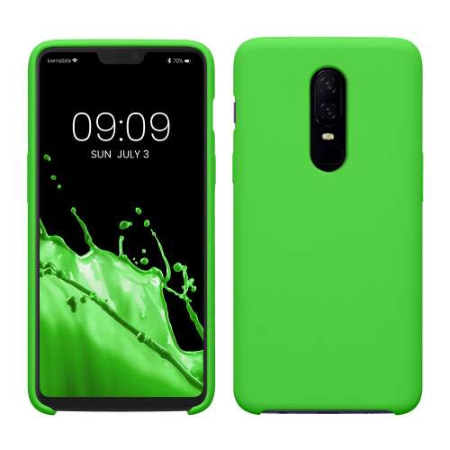 Husa Kwmobile pentru telefon OnePlus 6, husă din silicon verde, husă de protecție pentru OnePlus 6