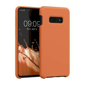 Silikónové puzdro Kwmobile pre Samsung Galaxy S10e, oranžová, pohľad 3/4 - Kwmobile Puzdrá na telefóny