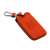 Kwmobile orange leather key cover for Renault car key with 4 buttons, angled view