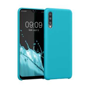 kwmobile Jasnoniebieskie Silikonowe Etui na Samsung Galaxy A50 - Kontakty telefoniczne