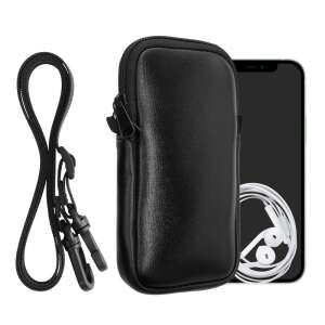 Kwmobile XL size neoprene phone pouch with adjustable strap, black, for 6.8 inch phones - Phone Case