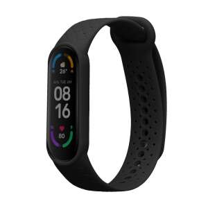 Black silicone replacement band for Xiaomi Mi Smart Band 6, Mi Band 6, and Mi Band 5 - Kwmobile Smart watch strap