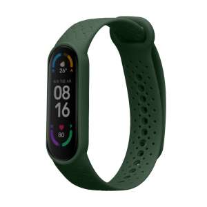 Kwmobile replacement band for Xiaomi Mi Smart Band 6, dark green silicone strap - Smart watch strap