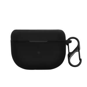 Black silicone case for Jabra Elite 10/E10 earbuds with a carabiner - Headset Accessory