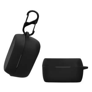 Black silicone case for Jabra Elite 3 / Elite 2 earbuds with a carabiner - Headset Accessory